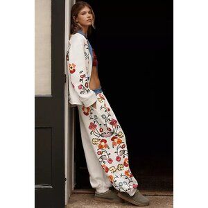 By Anthropologie Cozy Quilted Pull On Pajama Pants Women's Size XL Ivory